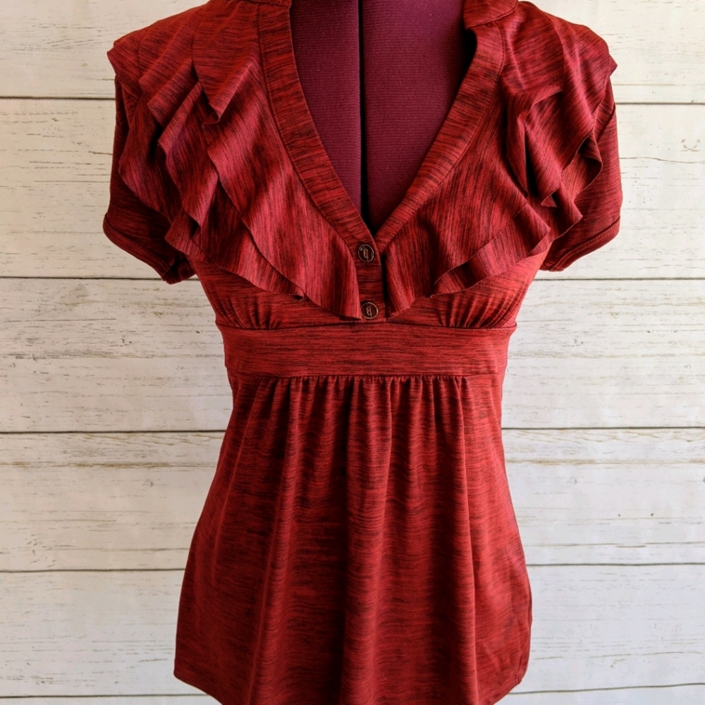 HeartSoul Red Ruffle Top